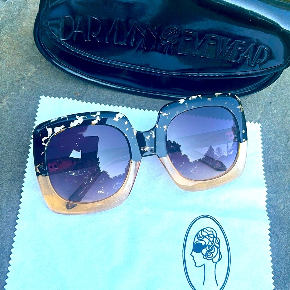 Darylynn Designer Eyewear Marie Sunglasses Sunnies Case Oversized Italian